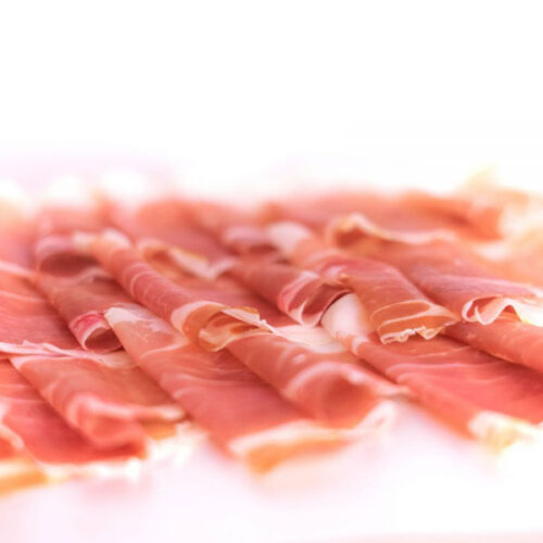 Prosciutto crudo affettato